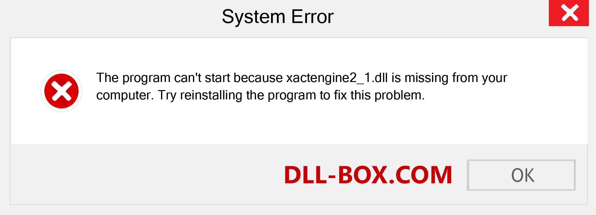  xactengine2_1.dll file is missing?. Download for Windows 7, 8, 10 - Fix  xactengine2_1 dll Missing Error on Windows, photos, images